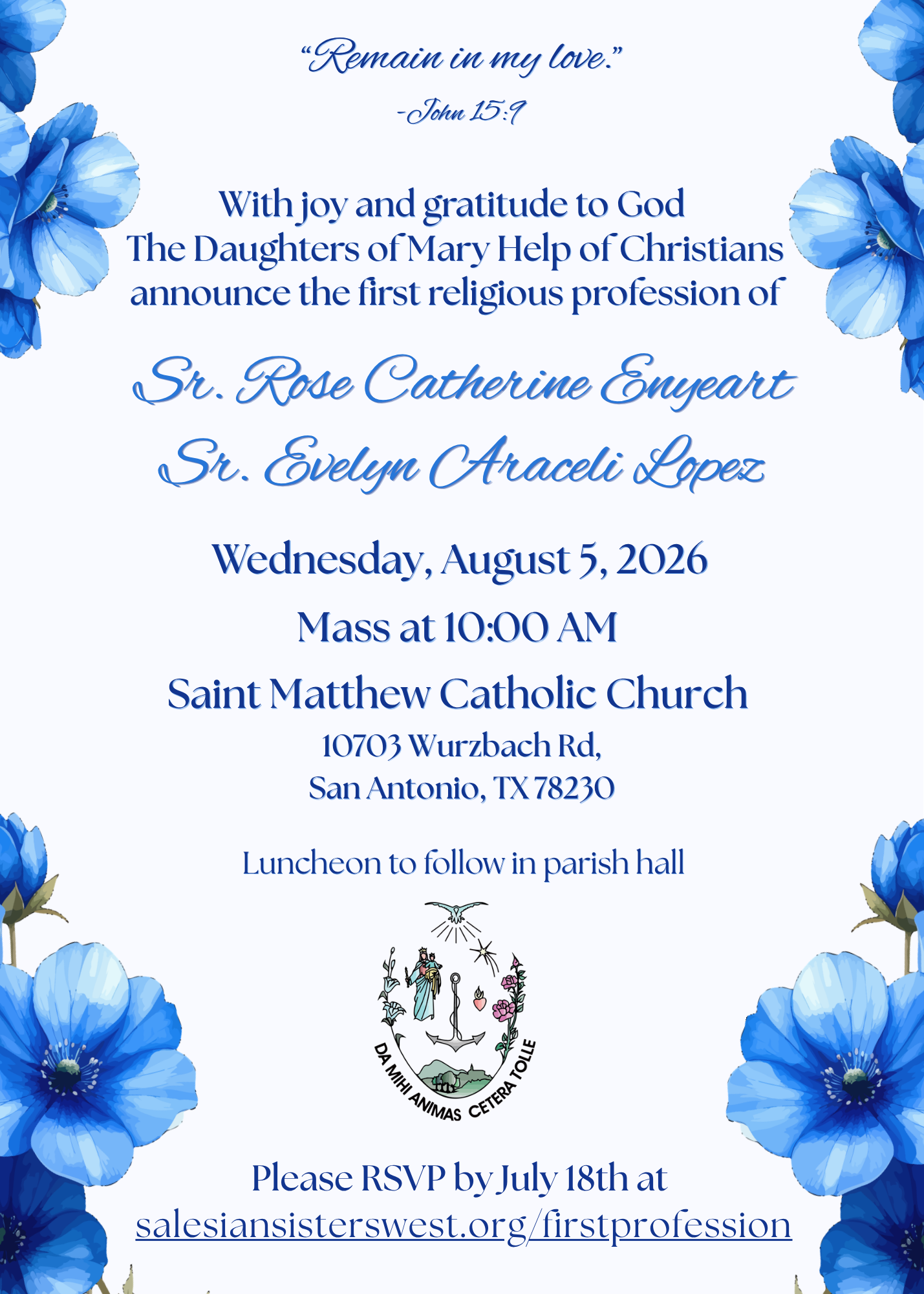 2026 First Profession Invites