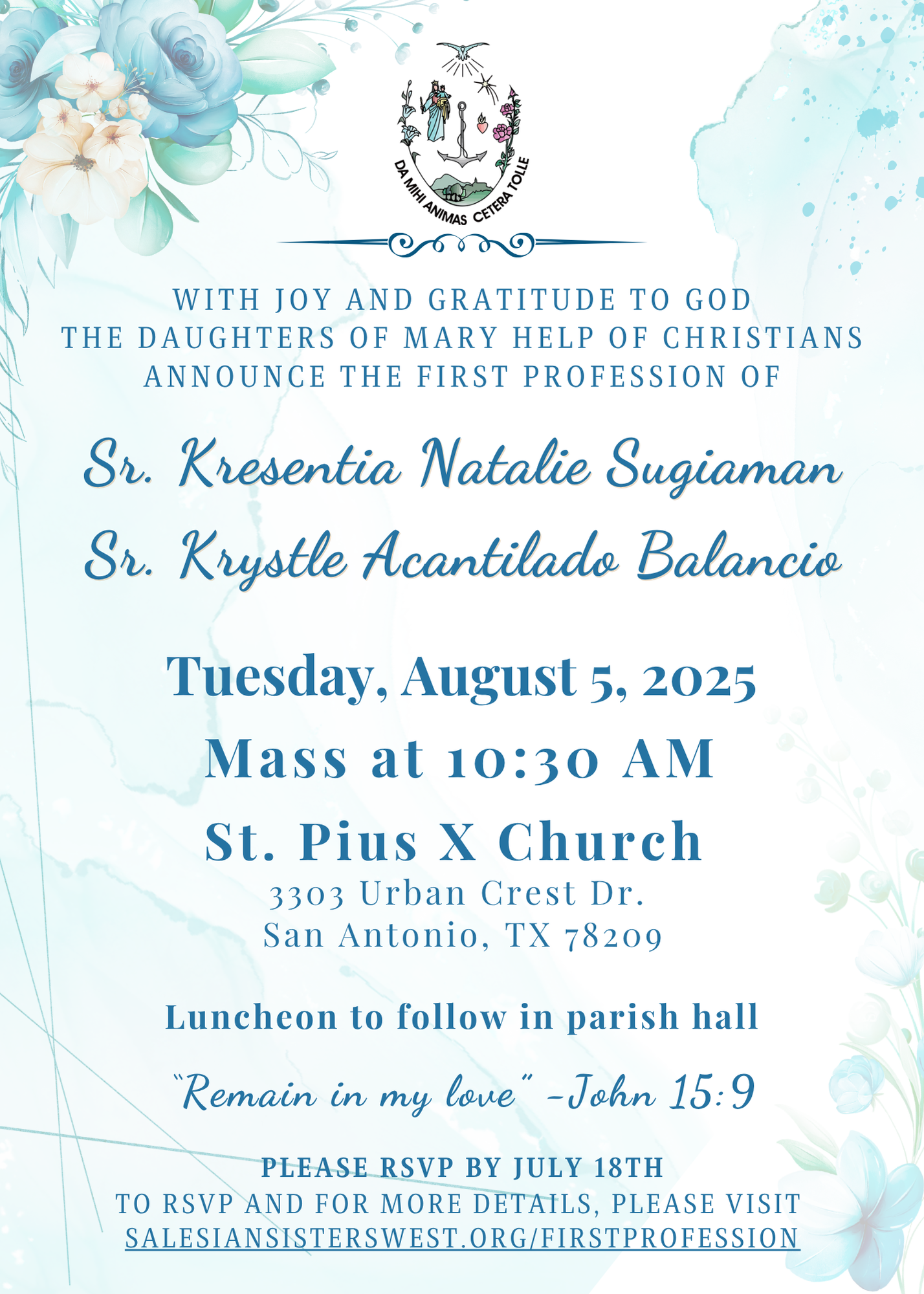 First Profession Invite 2025